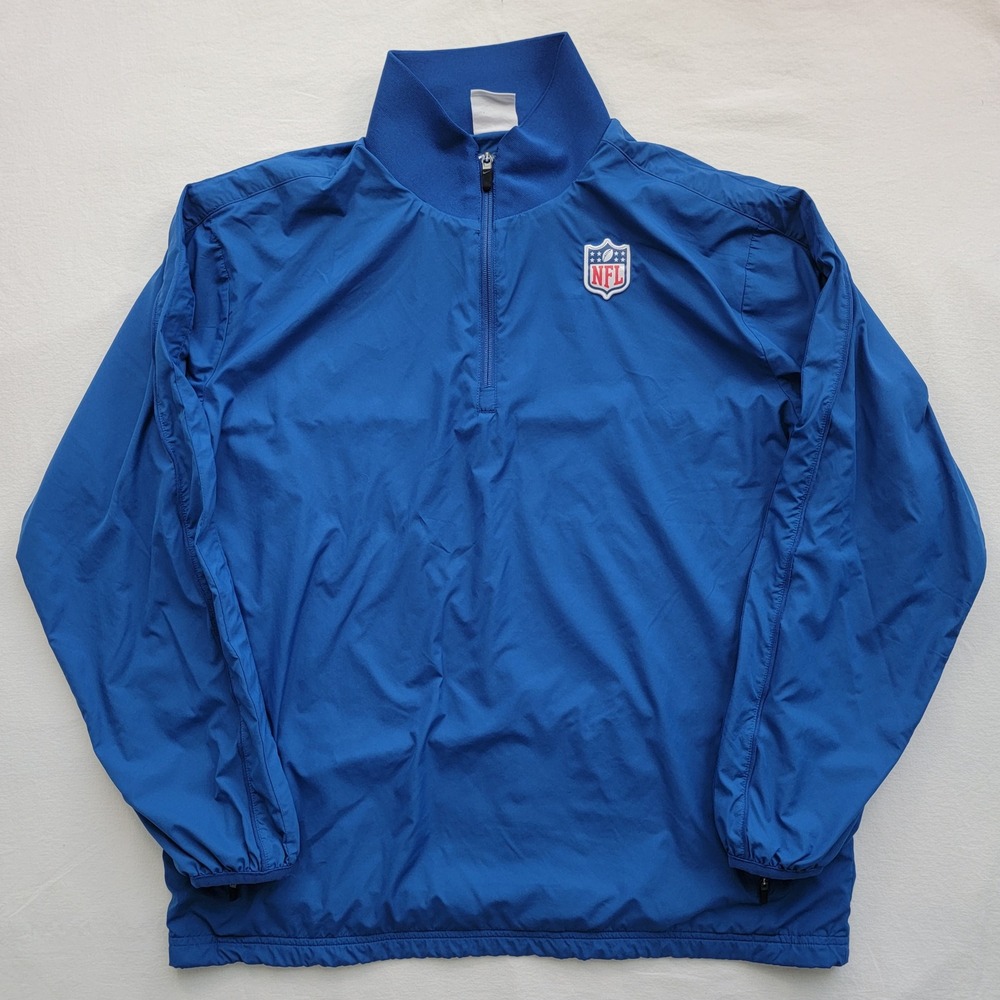 Nike NFL Onfield Apparel Mens Medium Blue Quarter Zip Windbreaker Pullover